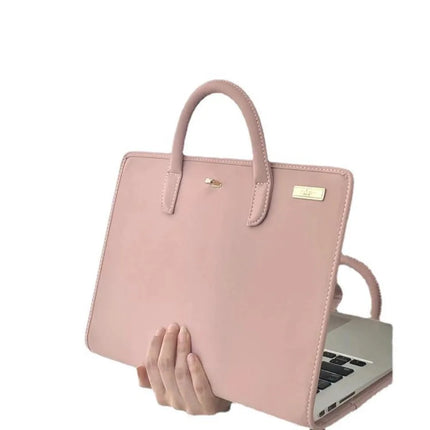 Okdeals Pink PU Laptop Sleeve With Handle For Women by zapcart