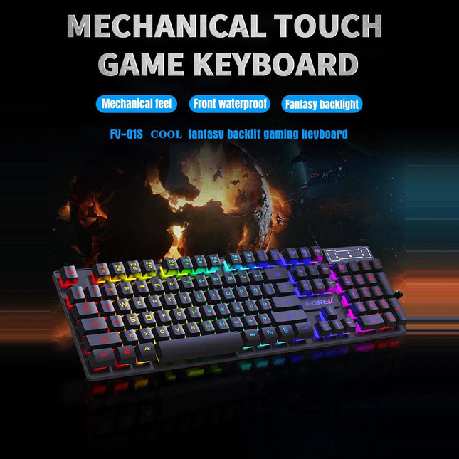 Kebidumei 104 Keys Wired Mechanical Keyboard RGB Backlit PC by zapcart