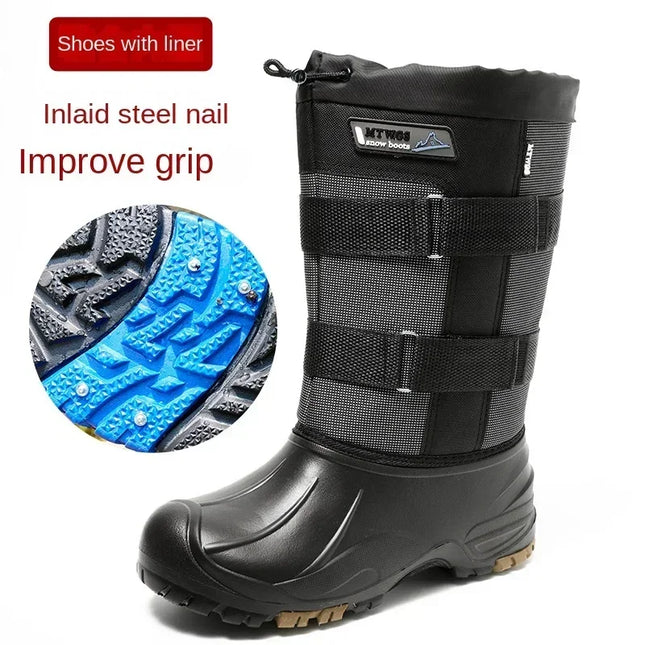 Pdmcms Mens Waterproof Snow Boots Velvet Warmth Midcalf by zapcart
