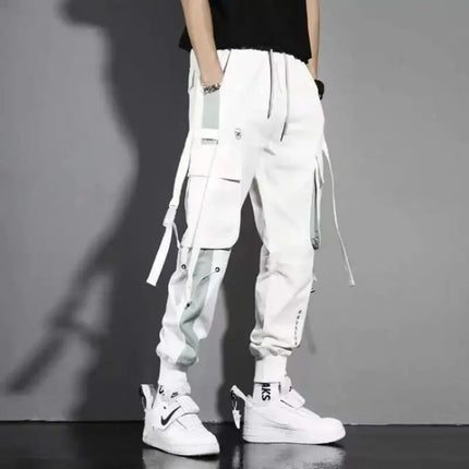 Book Panda Men Cargo Overalls Sweatpants Drawstring Comfort by zapcart