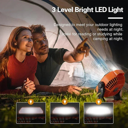 Super Cheese Camping Desk Fan With LED Light Rechargeable by zapcart