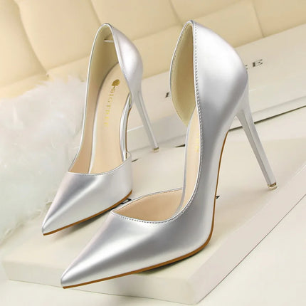 Glossy Korean Patent Leather Stiletto Heels Women Comfort by zapcart