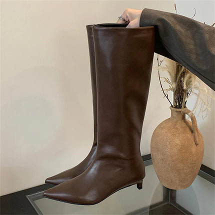 Eilyken Cozy Autumn Slip On Knee High Boots for Women by zapcart