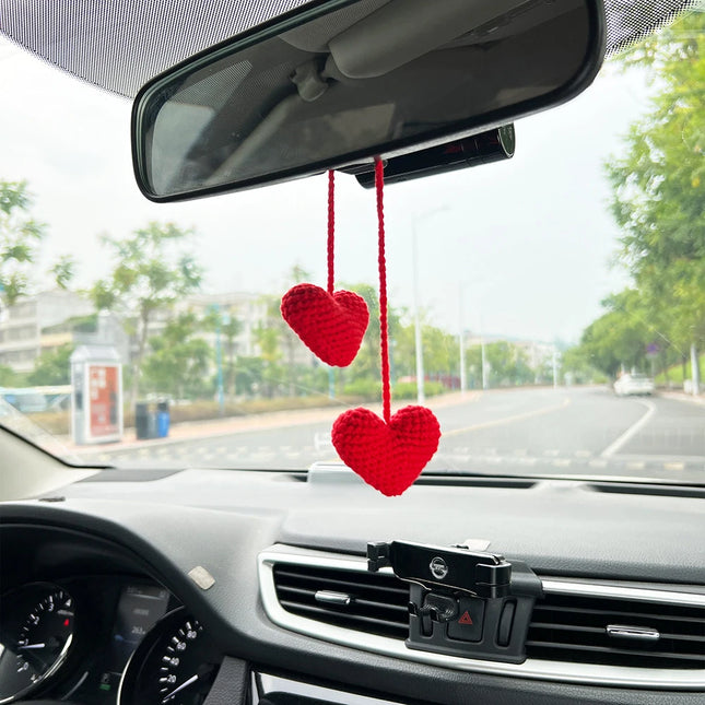 GuangdongChoice Heart Car Mirror Charm Women Crochet Decor by zapcart