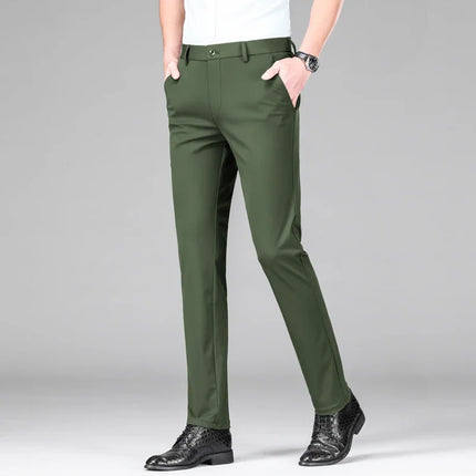 Scarlett Queen Mens New Ice Silk Stretch Office Suit Pants by zapcart