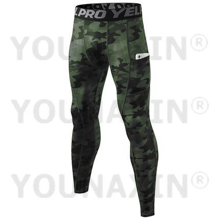 YOUNAXIN Men's Basketball Compression Pants With Pocket by zapcart