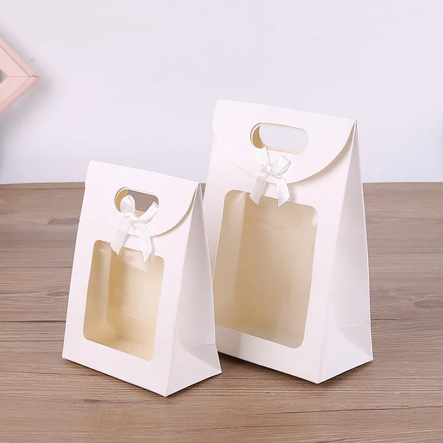 CRAZYPADCN Eid Gift Bags Clear Window Kraft Paper 10 Pcs by zapcart