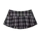 Korean Plaid Pleated Mini Skirts For Women Y2K Harajuku by zapcart