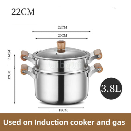 Uibqut Stainless Steel Double Bottom Soup Pot Home Cooks by zapcart