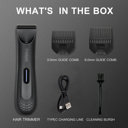 Predyee Men Electric Groin Trimmer Waterproof Ceramic Blade