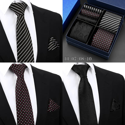 Mens Tie Hanky Set Burgundy Paisley Wedding Gift Box 3pcs by zapcart
