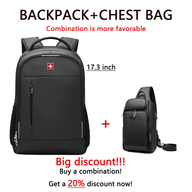 Swiss Military Men's Laptop Backpack 17 Inch Waterproof by zapcart
