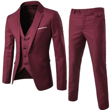 Naupang Four Seasons Mens Three Piece Suit With Waistcoat by zapcart
