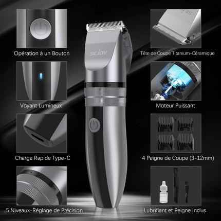 Sejoy USB Rechargeable Hair Clippers For Men Beard Trimmer