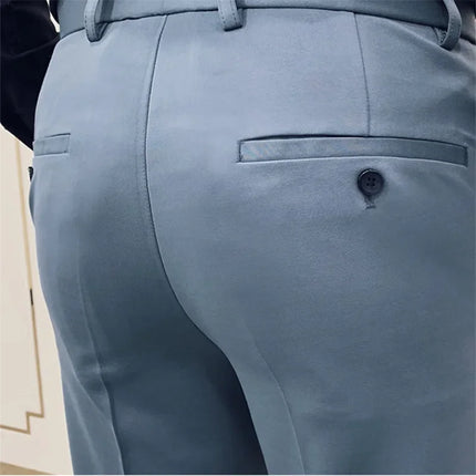 CN Zhejiang Mens Slim Fit Dress Pants Versatile All Match by zapcart