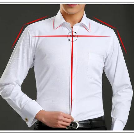 Yuaioiue Men French Cuff Dress Shirt Classic White Office by zapcart