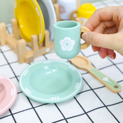 BizyKoady Wooden Kitchen Montessori Pretend Set Toddlers by zapcart