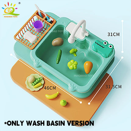 Kids Kitchen Toy Sink Electric Dishwasher Educational Play by zapcart