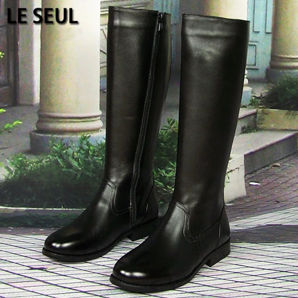 Wogqcn Men Genuine Leather Motorcycle Boots Knee High by zapcart