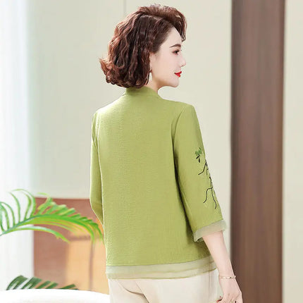 Summer Embroidered Shirt For Women Lightweight Versatile by zapcart