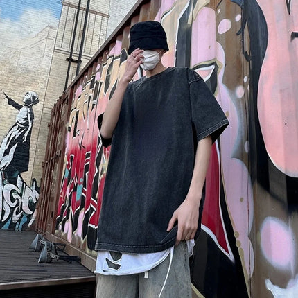 FURCWCN Unisex Cotton Retro T Shirt Drop Shoulder Tee by zapcart