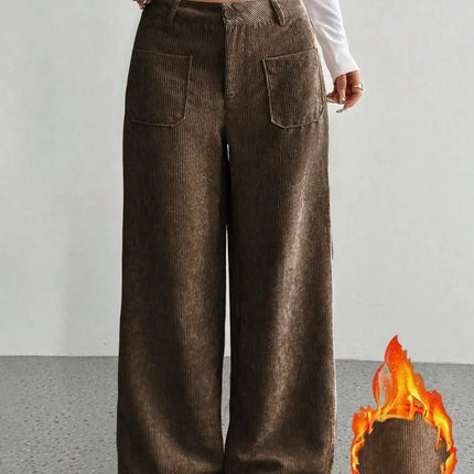 Womens Wide Leg Pants Loose Casual Floor Length Pockets by zapcart