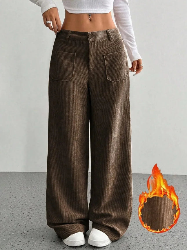 Womens Wide Leg Pants Loose Casual Floor Length Pockets by zapcart
