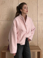TARUXY Pink Short Fur Jacket For Women Cozy Warmth Everyday by zapcart