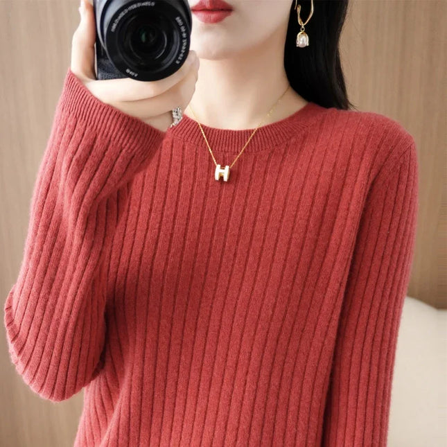 Women Sweaters Autumn Winter O Neck Stripe Warm Pullover by zapcart