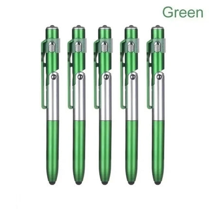 4 In 1 Multi-Function Touch Pen Ballpoint Pens With LED Light Folding Stand For Mobile Phone Holder Night Reading Stationery Pen by zapcart