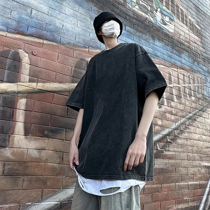 FURCWCN Unisex Cotton Retro T Shirt Drop Shoulder Tee by zapcart