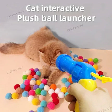 MoonBiffy Plush Ball Launcher Cat Toys For Indoor Cats by zapcart