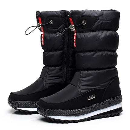 2025 Winter Womens Warm Mid Calf Waterproof Snow Boots by zapcart