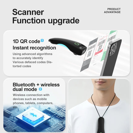 SYCREADER Mini Wireless Barcode Scanner 2D CMOS for Mobile by zapcart