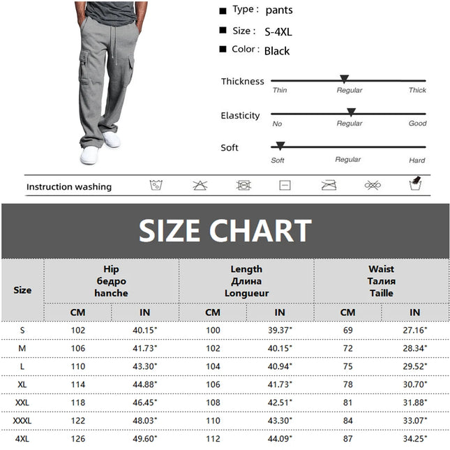 FujianChoice Mens Sweatpants Straight Fit Joggers Drawstring by zapcart