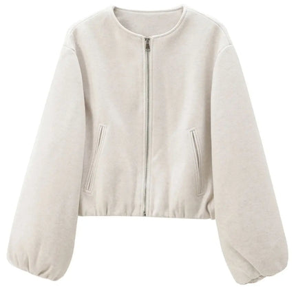 XNWMNZ Women Soft Bomber Jacket Autumn Winter Warm Coat by zapcart