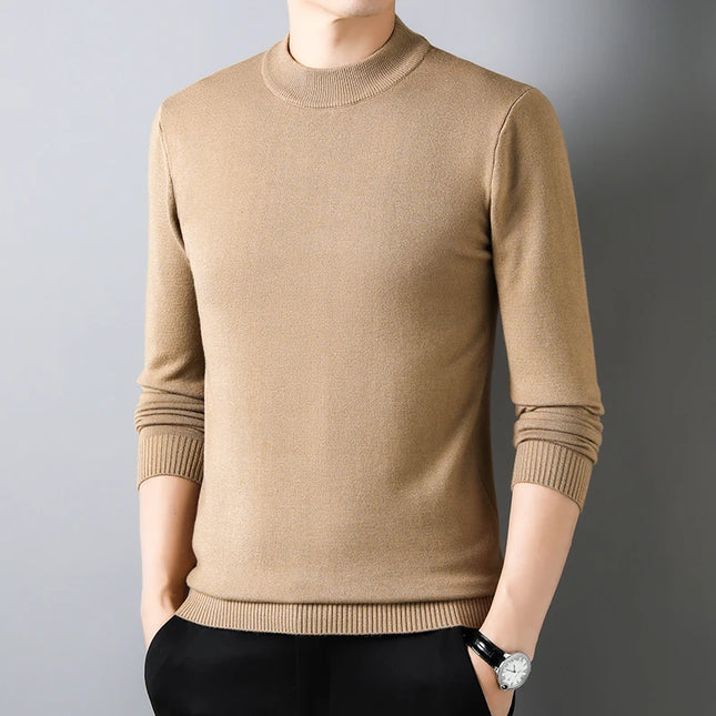 Mens Mock Neck Knit Sweater Half Turtleneck Warm Animal Game by zapcart