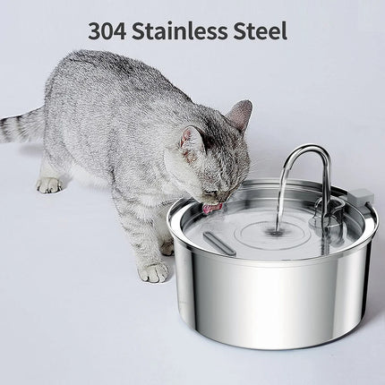 ZYfeeder Cat Water Fountain Usb Quiet Stainless Steel