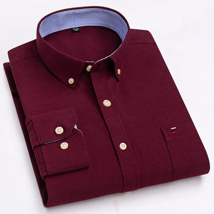 Bamboople Men 100 Percent Cotton Oxford Formal Shirt 7XL by zapcart