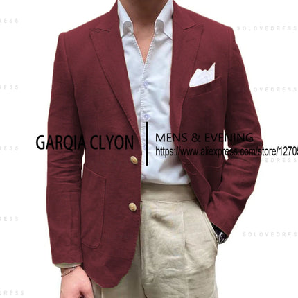 CN Jiangsu Just One Blazer Linen Suit For Men Wedding Ready by zapcart