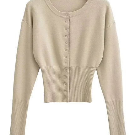 Tossy Autumn Knitwear Cardigan Top For Women Slim Cropped by zapcart