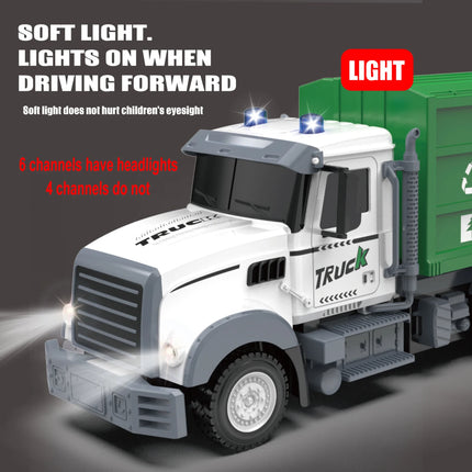 Remote control sanitation vehicle charging children's dump truck toy, RC remote control truck toy with light/sound effects by zapcart