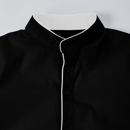 Anhui CN Men Slim Fit Long Sleeve Shirt Stand Collar by zapcart