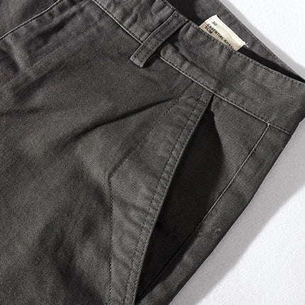 Iceupsnow Men's Cotton Twill Slim Straight Business Pants by zapcart