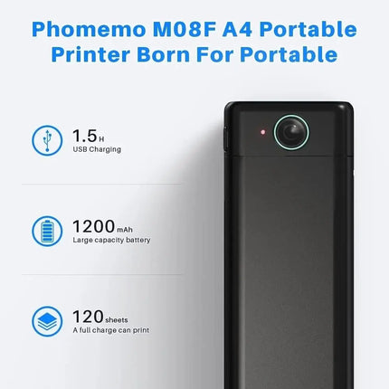 Phomemo M08F Memoqueen Portable Bluetooth Thermal Printer by zapcart