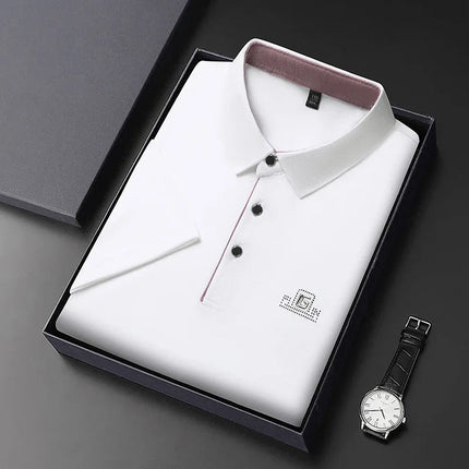 CN Zhejiang Mens New Business Casual Polo Shirt Breathable by zapcart