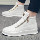 Yeae Men High Top Platform Sneakers Zipper Breathable Shoes by zapcart