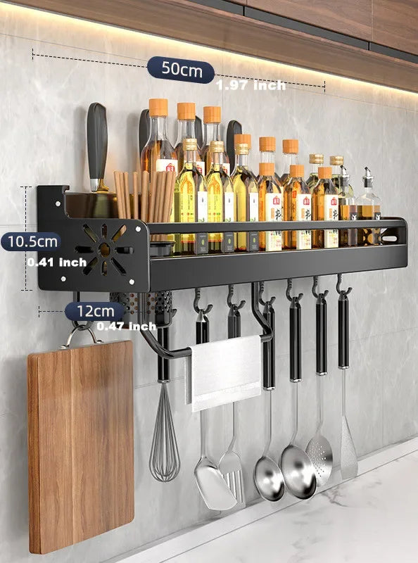 Kitchen Spice Storage Knives Holder Knife Stand Spice Rack Organizer Knives Holder Spoon and Chopsticks Rest Hanging Organizers by zapcart