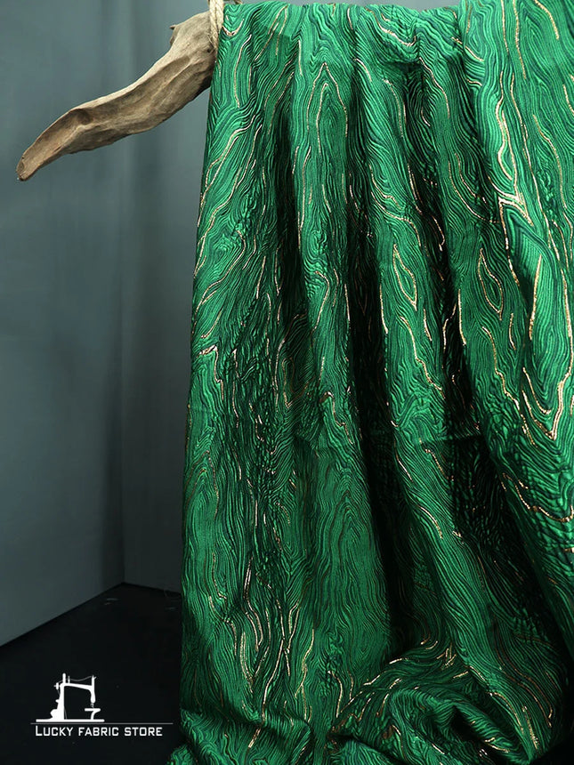 Green Mountain Jacquard Embossed Metallic Fabric Designers by zapcart