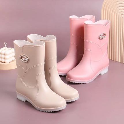 Fashionable Women Rain Boots Waterproof Non Slip Warm by zapcart